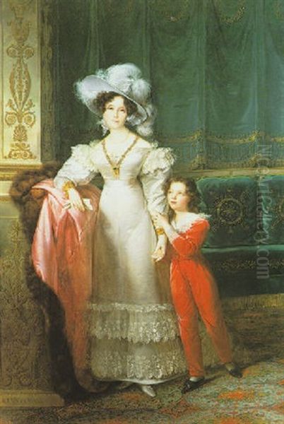 A Portrait Of The Comtesse De Macmahon With Her Grandson, Jules De Bessequier - view 1