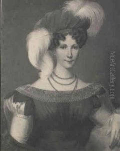 Portrait De Jeune Femme Au Chapeau Rouge by Francois-Joseph Kinsoen
