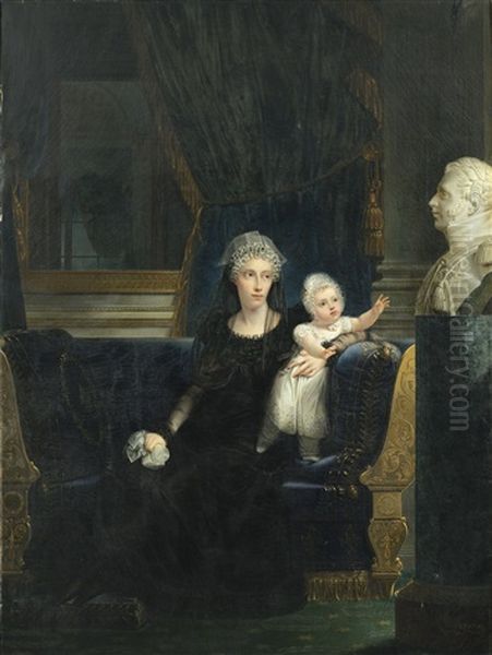 Portrait De La Duchesse De Berry Avec Sa Fille Louise - view 1
