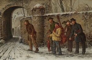 Musikanten Vor Der Stadtmauer by Josef Kinzel