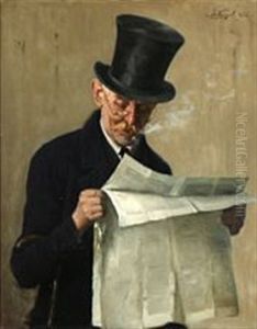 A Gentleman Reading The Paper