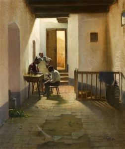 Die Weinprobe by Josef Kinzel