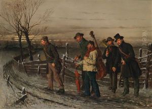 Funf Musikanten Auf Dem Weg Ins Gasthof Thiery