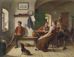 In Der Bauernstube by Josef Kinzel