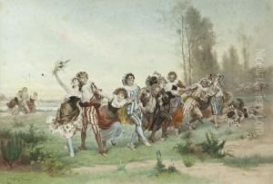 Farandole De Danseurs by Emile Antoine Bayard