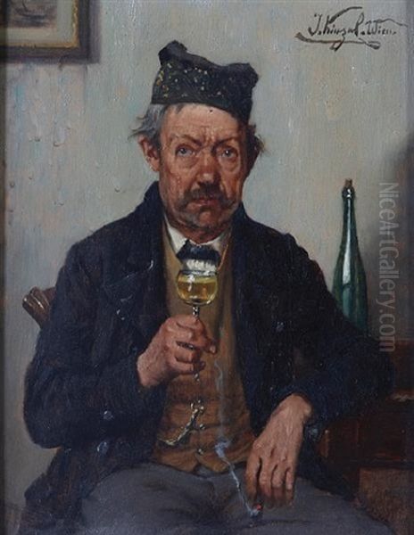 A Man Drinking A Glass Of Wine - view 1