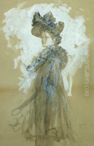 Portrait Of A Lady by Emile Antoine Bayard