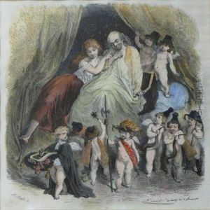 Holzstich Von H. Koch Nach Einer Zeichnung Vom Emile Bayard by Emile Antoine Bayard