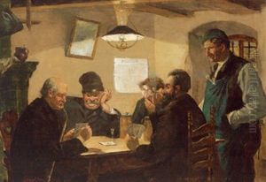 Kartenrunde Im Wirtshaus by Josef Kinzel