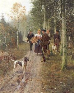 Jager Im Gesprach by Josef Kinzel