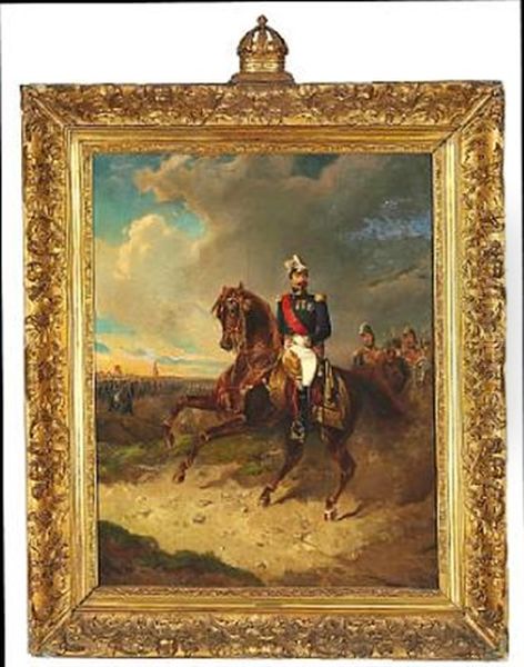 Napoleon Iii On Horseback At The Battlefield - view 1