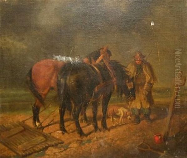 Two Horses And A Farmer - view 1