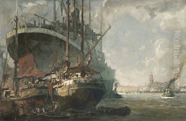Dampfer Und Segelschiffe Im Hamburger Hafen - view 1