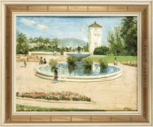 Sommerliche, Belebte Parkanlage In China by Erich Kips