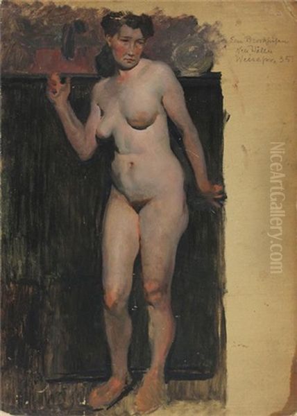Stehender, Weiblicher Akt (+ Sitzender, Weiblicher Akt, Verso) - view 1