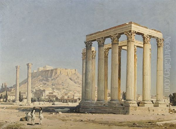 Blick Vom Olympieion Auf Die Akropolis In Athen - view 1