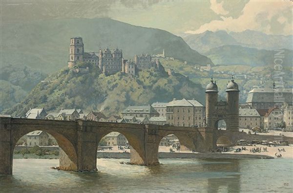 The Old Stone Bridge At Heidelberg - view 1