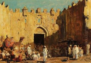 Jerusalem, Damaskus Tor by Erich Kips