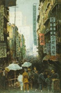 A Street Scene In Hong Kong by Erich Kips