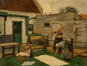 Hollanderinnen Beim Waschebleichen by Otto Karl Kirberg