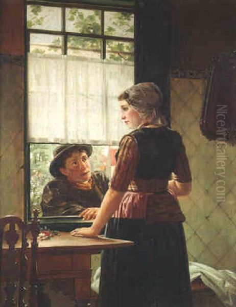 Young Lovers At A Window - view 1