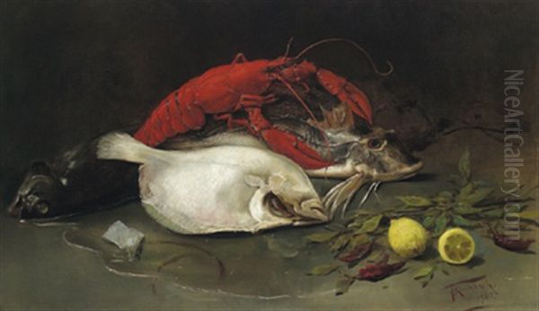 Stilleben Mit Hummer Und Fischen - view 1