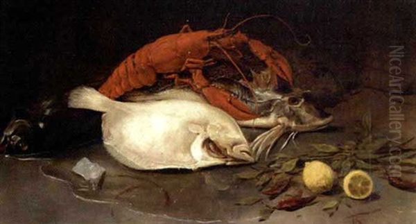Stlleben Med Hummer Og Fisk - view 1