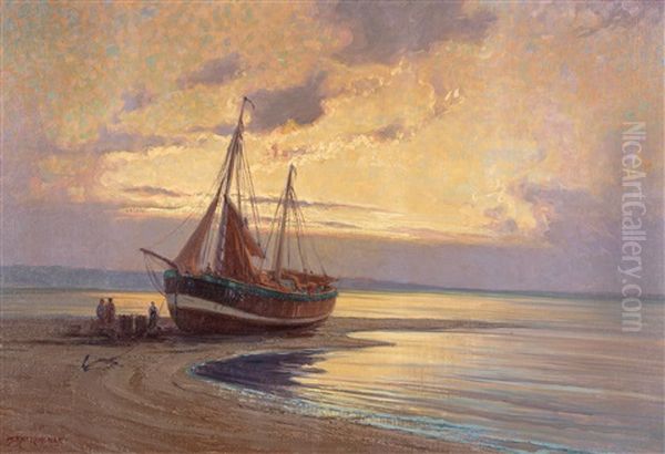 Evening Light With Fishing Boat On The Coast - view 1