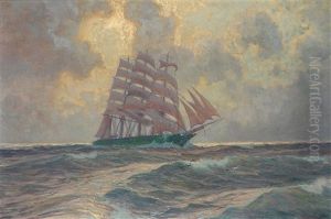 Three-master On The High Seas by Alexander Kircher
