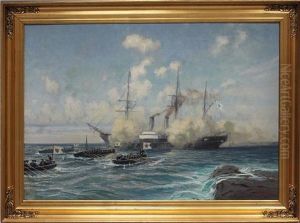 Matrosen Beim Verlassen Eines Kriegsschiffes (1. Weltkrieg) by Alexander Kircher