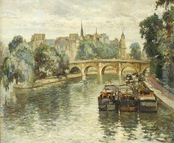 Barges By The Pont Neuf - view 1