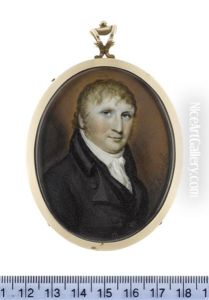 A Gentleman, Wearing Black Coat And Waistcoat, White Chemise, Stock And Cravat