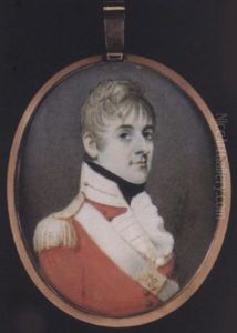 Thomas Henry Gray Wearing The Uniform Of The 96th Foot, His Scarlet Jacket With Gold Epaulette, Off-white Facings, His White Shoulder Belt With A Gilt Regimental Belt-plate