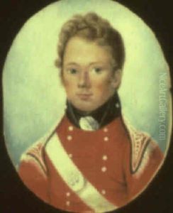 Portrait Of An Officer Of The 50th Regiment Of Foot by Henry Kirchhoffer