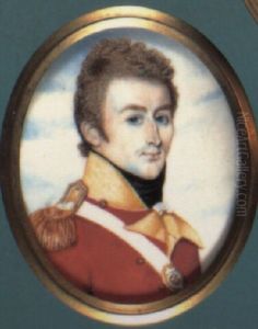 An Officer, In Red Coat With Yellow Facings, Gold           Epaulettes And White Cross Belt With Plate With Prince Of