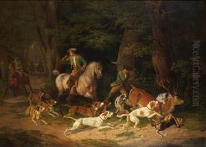 Scene De Chasse by Joseph Kirchmair