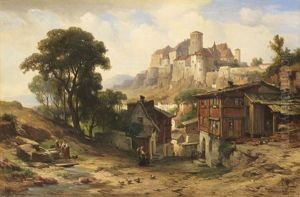 Ansicht Von Schloss Burghausen An Der Salzach by Albert Emil Kirchner