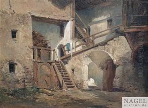 Im Hof Eines Sudtiroler Gehofts by Albert Emil Kirchner