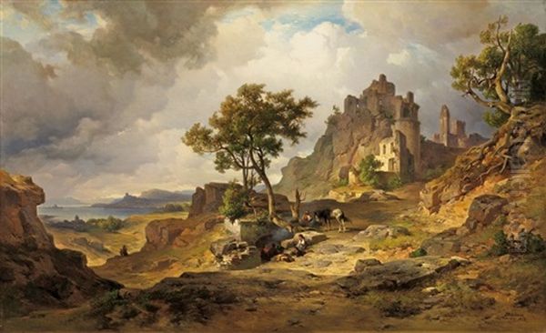 Hegaulandschaft Mit Der Ruine Hohentwiel Und Blick Auf Den Bodensee - view 1