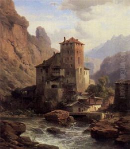 Schlos Rendelstein In Sud-tirol An Der Talfer by Albert Emil Kirchner