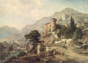 Extensive Landscape With Figures On A Road