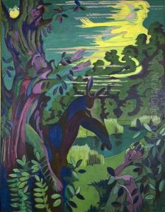 Extensive Landscape With Figures On A Road by Ernst Ludwig Kirchner