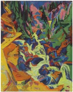 Der Wasserfall (recto); Mondaufgang Auf Fehmarn (verso) by Ernst Ludwig Kirchner