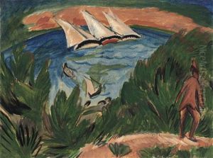 Segelboote Im Sturm by Ernst Ludwig Kirchner