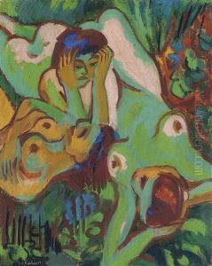 Badende In Der Wiese by Ernst Ludwig Kirchner