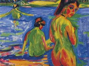 Im See Badende Madchen, Moritzburg by Ernst Ludwig Kirchner
