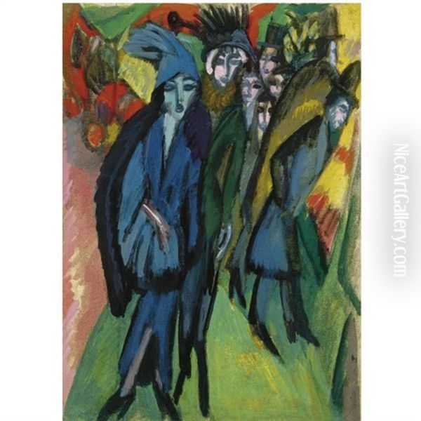 Strassenszene - Street Scene (+ Kopf Graf - Portrait Of Graf; Verso) - view 1