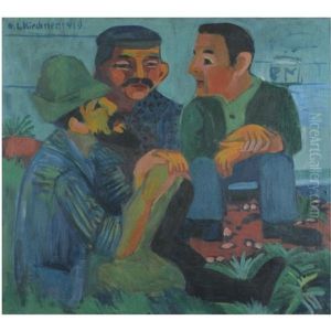 Drei Bauern - Three Peasants by Ernst Ludwig Kirchner