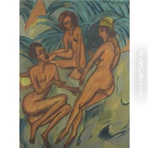 Gruppe Badender Am Strand - Group Of Bathers On The Beach by Ernst Ludwig Kirchner