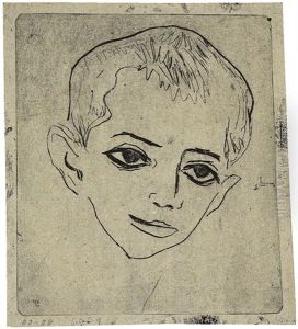 Knabenkopf by Ernst Ludwig Kirchner